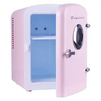 Мини-холодильник с косметическим зеркалом с подсветкой, охлаждает до 20 °, 110 В, Розовый, EPMIS170 кемпинг