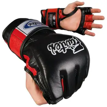Боевые перчатки для ММА - с большим открытым пальцем / Красная форма ушу для мужчин