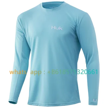 Huk Мужская рубашка для рыбалки с вентиляцией Pursuit с длинным рукавом 30 Upf, Защитная рубашка, быстросохнущий дышащий спортивный топ от Солнца 2023
