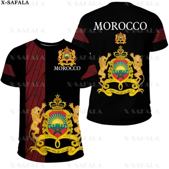 Эмблема Марокко, Национальный флаг Страны Любви, Высококачественная футболка с 3D Принтом, Летняя Футболка с круглым вырезом, Мужской Женский Повседневный Топ-7