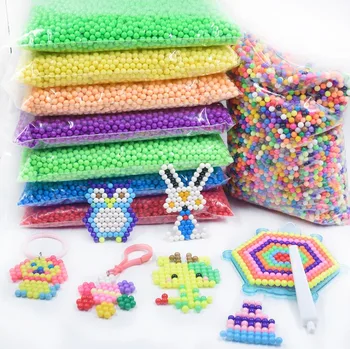 500 шт./компл. 30 Цветов 5 мм Водяные Бусины Спрей Perler Aqua Magic beads Развивающие Пазлы perlen Аксессуары для Детских Игрушек