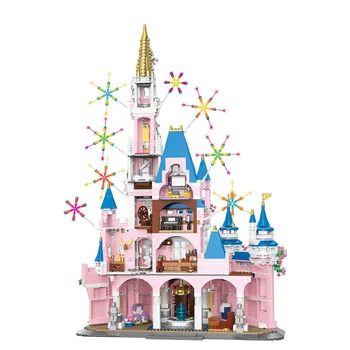 Мини-блок City Fairyland, Розовый Сказочный замок принцессы, сборка из кирпича, развивающие игрушки для девочек, подарки