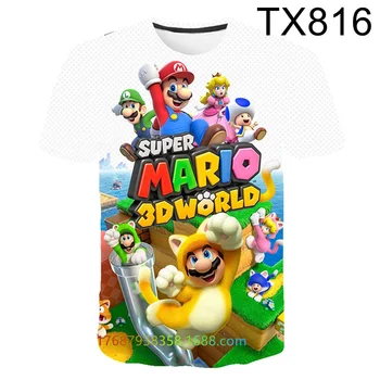 2023 Новая игра Super Mario Bros. Футболка Для детей, футболка для мальчиков и девочек, футболка для взрослых, футболка с 3D принтом, забавная повседневная футболка с коротким рукавом