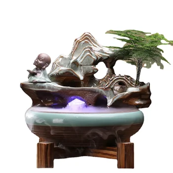 Humidificador de fuente de agua china, paisaje de agua, rueda Fengshui, decoraciones para el salón, decoración de escritorio
