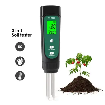 Измеритель температуры EC почвы 3 В 1, Тестер Влажности, Садоводство в горшках, Сельскохозяйственный Измерительный инструмент, Измеритель проводимости