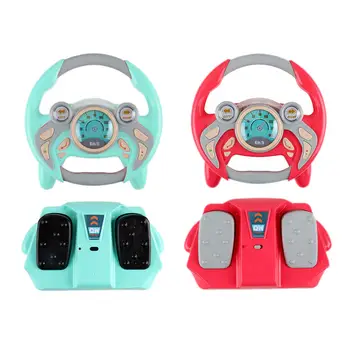 Игрушка для детей, имитирующая рулевое колесо, игрушка в подарок второму пилоту со светомузыкой и имитацией звучания педали тормоза, Электрические игрушки