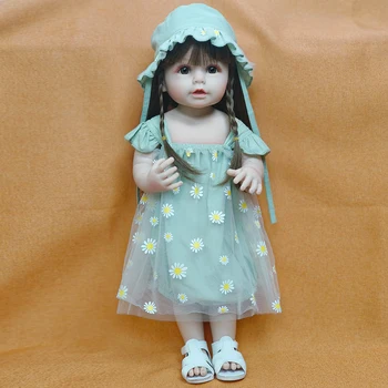 55 см кукла Reborn Girl, мягкая силиконовая кукла для новорожденных, реалистичная кукла принцессы, настоящая сенсорная водонепроницаемая игрушка для детских подарков