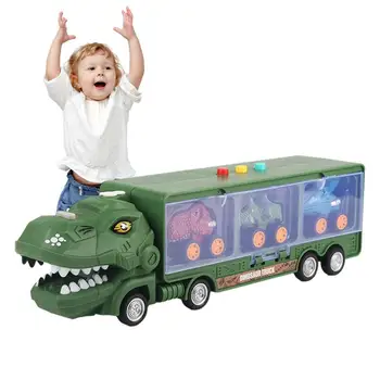 Игрушечный грузовик с динозавром, Музыкальный Игрушечный грузовик, Откидывающиеся назад транспортные средства, Подарок для детей, игровые машинки для детей, Сувениры для вечеринок, Мини