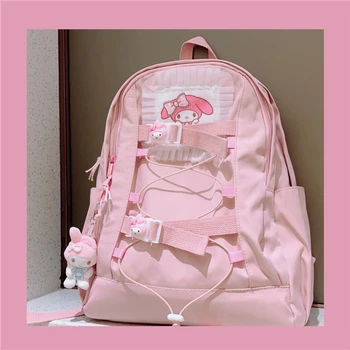 Kawaii Cinnamoroll Melody Kulomi Школьный рюкзак для Девочек Ins Для старшеклассников, Рюкзак для младших школьников, Рюкзак Большой Емкости