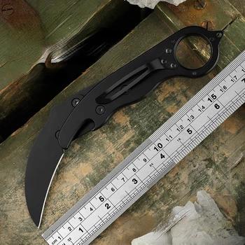 Механический Телескопический Прямой Нож Из нержавеющей Стали 5CR13 для Кемпинга на открытом Воздухе, Тактический Портативный Нож для выживания, Мини-Нож