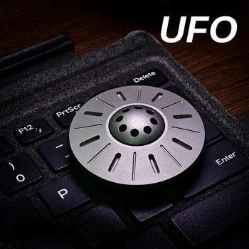 UFO Fidget Spinner Пальчиковый Гироскоп Из Титанового Сплава для Декомпрессии Edc Черная Технология Игрушка Для Снятия Стресса