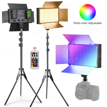 RGB светодиодный светильник для видеосъемки Камеры Дополнительный аккумулятор с комплектом зарядного устройства Лампа для фотосъемки с регулируемой яркостью 3200 K-5600 K Панельная лампа для фотостудии