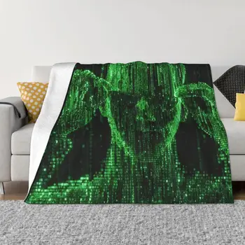 The Matrix Одеяло фланелевое украшение Neo Code Портативное домашнее покрывало