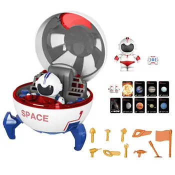Музыкальные Игрушки Space Shuttle с подсветкой и космонавтом, Космические игрушки для детей, Интерактивный игровой набор для мальчиков и девочек в открытом космосе