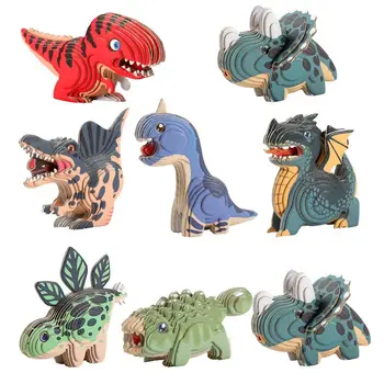 Раннее обучение, поделки ручной работы, мир динозавров, бумажный пазл, 3D стерео пазл, развивающие игрушки с динозаврами