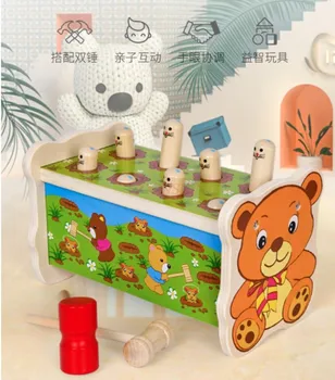 Деревянная игрушка-мышь для детей от 1 до 3 лет, полезная для развития интеллекта и многофункциональная для нарезания резьбы больших размеров