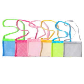 Сетчатая пляжная сумка из 6 упаковок, Детские сумки в виде Ракушек, Сумка для хранения игрушек, ремень для плавания, Пикника, Сетчатая пляжная сумка