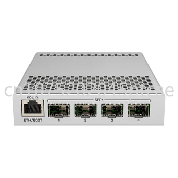 Пятипортовый настольный коммутатор CRS305-1G-4S+IN с одним гигабитным портом Ethernet и четырьмя портами SFP + 10 Гбит/с