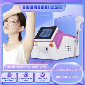 Лучшая лазерная эпиляция Профессиональная диодная лазерная качественная машина для удаления волос фиолетовая Замораживающая безболезненная 755 нм 808 нм 1064 нм