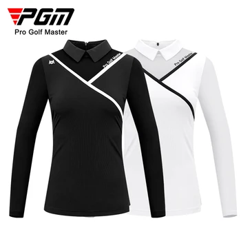 Новая женская одежда PGM для гольфа, летняя футболка с длинными рукавами, дышащая цепочка из ледяного шелка с эластичной спинкой