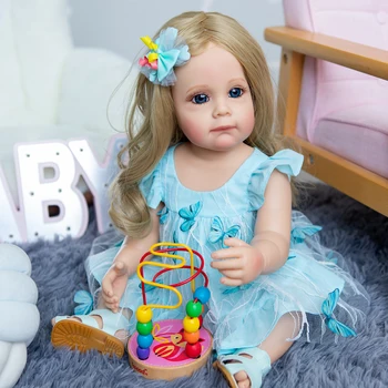 Водонепроницаемая игрушка FBBD 55CM Maggi из силикона для всего тела с рисунком Принцессы для маленьких девочек, ручная роспись, водонепроницаемая игрушка для девочек