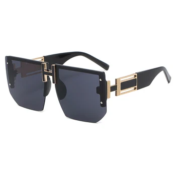 Роскошные солнцезащитные очки в квадратной оправе без оправы, Мужские и женские модные оттенки UV400, Винтажные очки