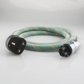 Высококачественный медно-серебряный смешанный силовой провод, сетевой кабель Великобритании 13A переменного тока, кабель питания переменного тока IEC, женский кабель питания Hi-FI