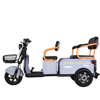 Электрический Трехколесный велосипед Мощностью 500 Вт Со Старым аккумулятором Для перевозки взрослых и детей, путешествующих на работу с грузом и Пассажирами