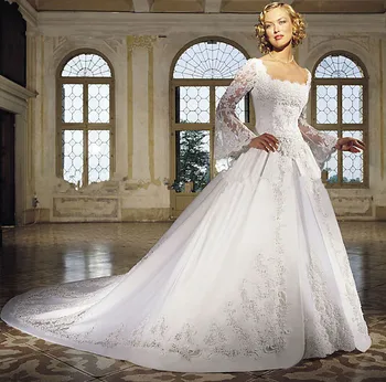 2018 Сшитое на заказ Свадебное платье robe de mariee, Vestido De Noiva, Аппликация из бисера, Кружевное платье с длинным рукавом, платья для матери невесты