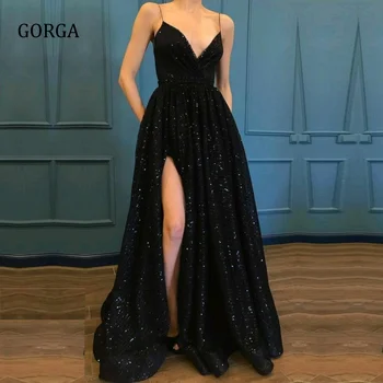 Вечерние платья GORGA для официальных мероприятий, Элегантная вечеринка для женщин, выпускной вечер, Длина до пола, Трапециевидные Спагетти, Драпированные в стиле Ампир