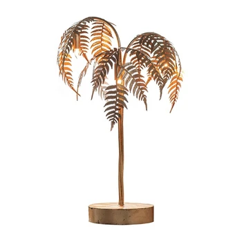 JLT-4278 постмодернистская декоративная настольная лампа из золота с пальмой