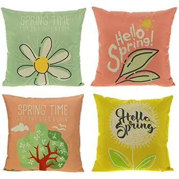 Весенне-летние наволочки с цветами для мебели во внутреннем дворике, дивана на крыльце, дивана на открытом воздухе, милой подушки в виде дерева