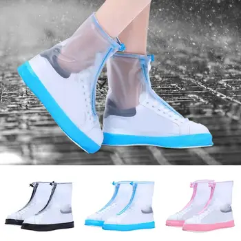 Водонепроницаемые бахилы, накладки для дождевых ботинок на молнии, защита для кроссовок в дождливый день, Многоразовая складная защита для обуви от дождя