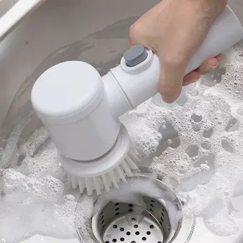 Многофункциональная Электрическая щетка для чистки кухни и ванной комнаты - Беспроводной ручной Электрический Скруббер для мытья посуды, кастрюль и сковородок