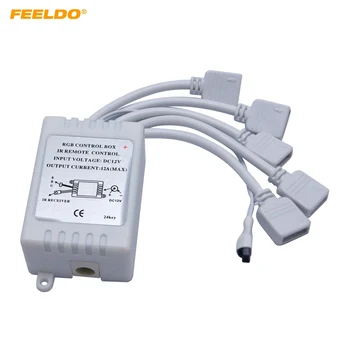 FEELDO 1 комплект DC12V-24V 12A 24Key RGB контроллер 4Pin 5 Выходов ИК пульт дистанционного управления для Изменения Цвета светодиодной ленты