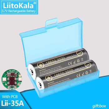 1-16 шт LiitoKala Lii-35A с печатной платой 18650 аккумуляторная батарея 3500 мАч высокой емкости 3,7 В с точечным светом фонарик батарея + коробка