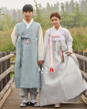 Корейская импортная ткань/Свадебный Ханбок Жениха Невесты/Ханбок пары/Свадебное платье
