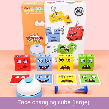 Кубик для изменения Лица, Игровая Игрушка, Головоломка с Выражением Монтессори, Строительные Блоки, Игрушки Для раннего обучения, Развивающая Игрушка для Детей
