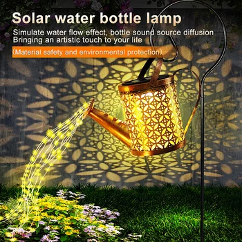Солнечный подвесной светильник для чайника Наружные садовые газонные фонари Водонепроницаемый светильник для чайника Металлический Железный Декор для клумбы Ретро-арт Лампа