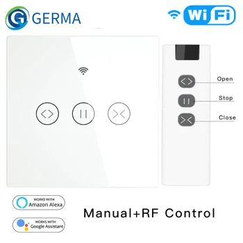GERMA WiFi RF433 Умные Сенсорные Шторы, Рольставни, Переключатель Tuya Smart Life App, Дистанционное Управление, Работа с Alexa Google Home