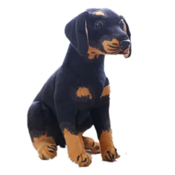 прекрасный плюшевый симулятор собаки-ротвейлера, новая сидящая черная собака, кукла в подарок около 40 см
