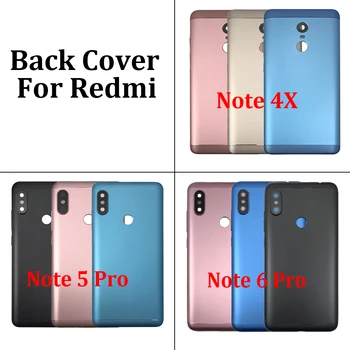 Новая Задняя крышка Батарейного отсека Для Xiaomi Redmi Note 4X5 6 Note5 Note6 Pro С Боковой кнопкой