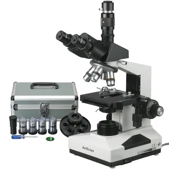Фазово-контрастный Микроскоп AmScope 40X-1600X Lab Clinic Vet с Тринокулярной головкой T490A-PCT