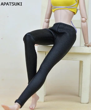 Высококачественные Черные эластичные кожаные штаны ручной работы для куклы Барби, одежда для кукол 1/6, аксессуары для кукол, детские игрушки своими руками