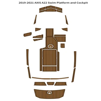 2019-2021 AXIS A22 Платформа для плавания, Кокпит, коврик для лодки, Пенопласт EVA, Палуба из тикового дерева, Коврик для пола