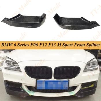 F06 Карбоновые Разветвители для Губ Переднего Бампера из Углеродного Волокна, Верхние Боковые Разветвители для BMW 6 Серии F06 F12 F13 M tech M sport 2012-2016