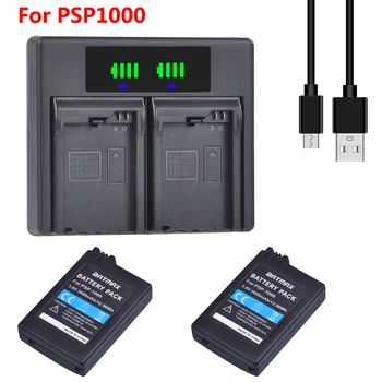 2шт 3600 мАч Аккумулятор PSP1000 + Быстрое светодиодное зарядное устройство + для консоли PSP1000 PSP 1000 PSP-110 Геймпад