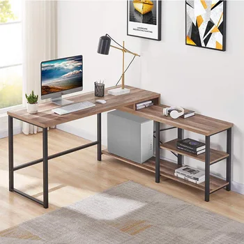 Простой современный стол для ноутбука, сталь и дерево в сочетании с семейным столом, простая настройка