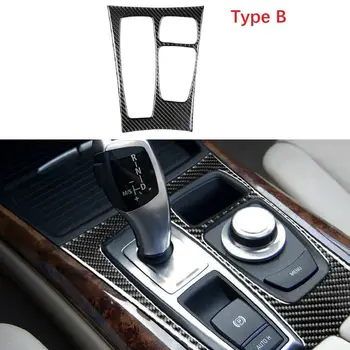 Накладка на раму приборной панели с переключением передач из углеродного волокна для BMW X5 X6 E70 E71 Tpye B