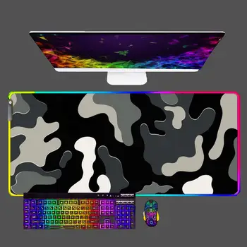 Камуфляжный RGB коврик для мыши Большой Геймерский мини-ПК для ноутбука Коврик для Мыши RGB Клавиатура Резиновые Игровые Аксессуары Настольный коврик для CS/LOL